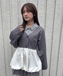 merrylatte（メリーラテ）の「BALLOON JACKET【IROHANI】（ノーカラージャケット）」