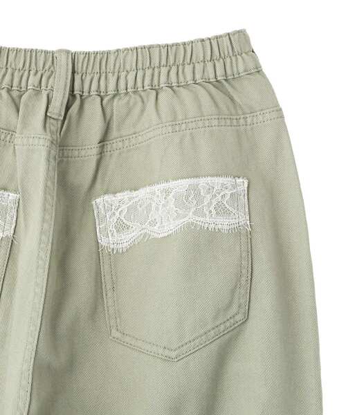 earth music&ecology(アースミュージックアンドエコロジー)の「ポケットレースカラーパンツ(デニムパンツ・レディース・ライトグリーン・M/S)」の5枚目の写真