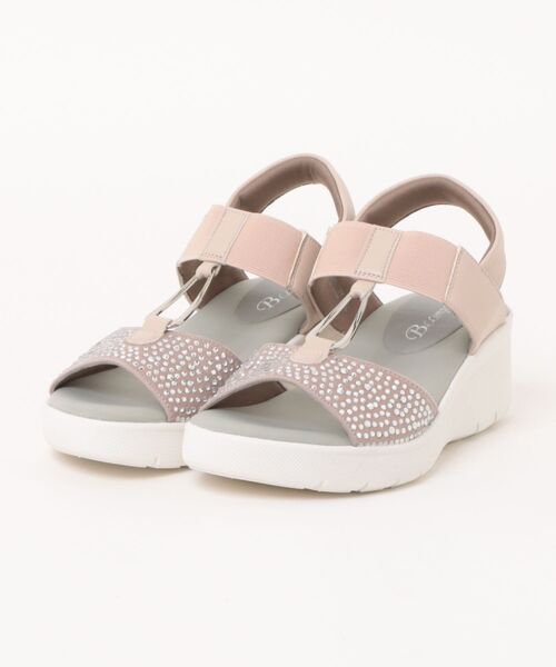 Piedi Nudi(ピエディヌーディ)の「BCC 軽量 ビジュー 厚底サンダル(サンダル・レディース・ピンク/アイボリー/ブラック・S/M/L/LL)」の2枚目の写真