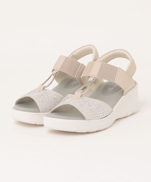 Piedi Nudi(ピエディヌーディ)の「BCC 軽量 ビジュー 厚底サンダル(サンダル・レディース・ピンク/アイボリー/ブラック・S/M/L/LL)」の3枚目の写真