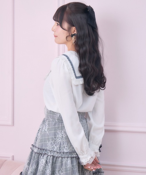 ROJITA（ロジータ）の「【セットアップ対応】セーラー風ネクタイブラウス（シャツ/ブラウス・レディース・グレー/ピンク/マルチ・FREE）」の20枚目の写真