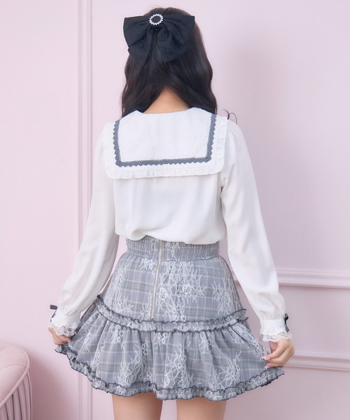 ROJITA（ロジータ）の「【セットアップ対応】セーラー風ネクタイブラウス（シャツ/ブラウス・レディース・グレー/ピンク/マルチ・FREE）」の21枚目の写真