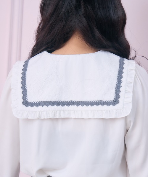 ROJITA（ロジータ）の「【セットアップ対応】セーラー風ネクタイブラウス（シャツ/ブラウス・レディース・グレー/ピンク/マルチ・FREE）」の22枚目の写真