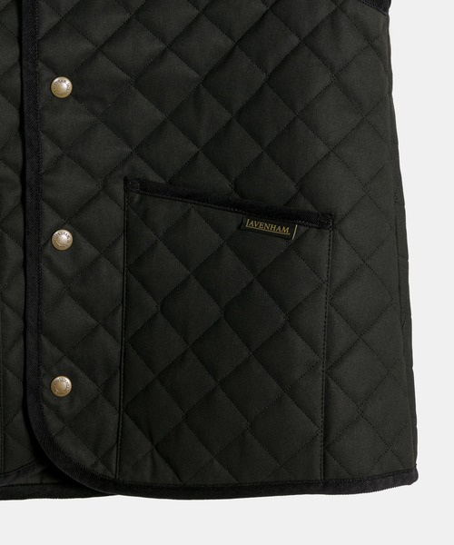 LAVENHAM(ラベンハム)の「Black Edition Brushed MS Cocoon Thornham Womens / ブラック エディション ブラッシュド エムエス コクーン ソーンハム ウィメンズ(ベスト・レディース・ブラウン/ブラック・6/8/10/12)」の6枚目の写真