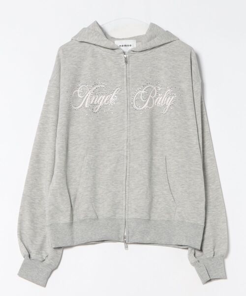 nemne store(ネンネストア)の「キラキラリボンジップPK(パーカー・レディース・杢グレー/ピンク系/ネイビー・SMALL/MEDIUM)」の16枚目の写真