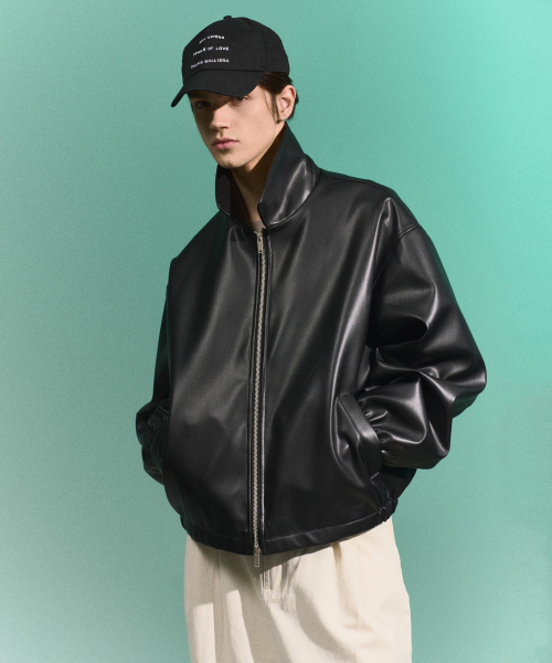 BLACK MOMENT（ブラックモーメント）の「シグニチャーシンセティックレザーオーバーサイズ2WAY[ブラック]（ライダースジャケット・メンズ・ブラック・SMALL/MEDIUM/LARGE）」の15枚目の写真