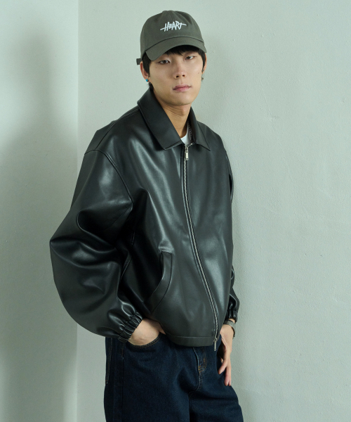 BLACK MOMENT（ブラックモーメント）の「シグニチャーシンセティックレザーオーバーサイズ2WAY[ブラック]（ライダースジャケット・メンズ・ブラック・SMALL/MEDIUM/LARGE）」の10枚目の写真