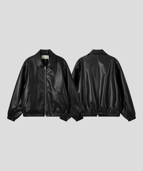 BLACK MOMENT（ブラックモーメント）の「シグニチャーシンセティックレザーオーバーサイズ2WAY[ブラック]（ライダースジャケット・メンズ・ブラック・SMALL/MEDIUM/LARGE）」の3枚目の写真