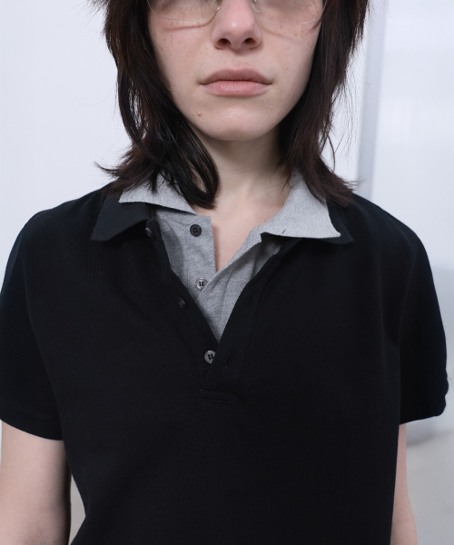 LCDC TM(エルシーディーシーティーエム)の「DOUBLE-COLLAR POLO TOP (BLACK)(Tシャツ/カットソー・レディース・その他・SMALL/MEDIUM)」の6枚目の写真