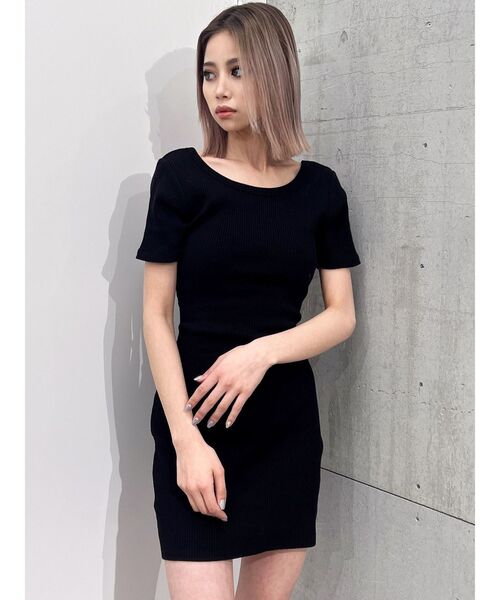 GYDA(ジェイダ)の「BACKリボンクルーネックワンピース(ワンピース・レディース・アイボリー/ブラック・FREE)」の9枚目の写真