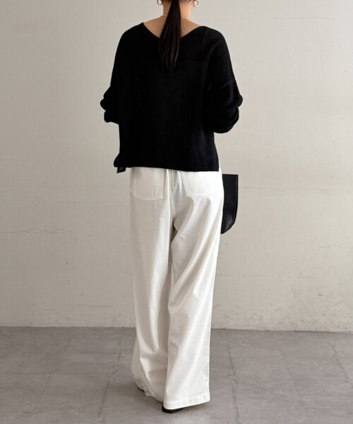 LOUNGEDRESS（ラウンジドレス）の「2WAYギマコットンニット（ニット/セーター・レディース・オフホワイト/ベージュ/ブラック・FREE）」の22枚目の写真