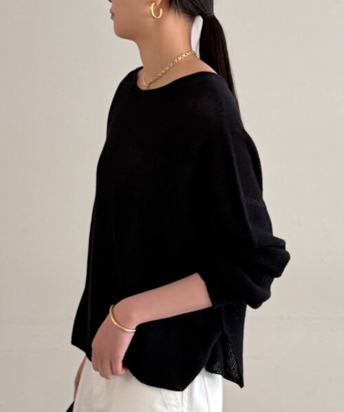 LOUNGEDRESS（ラウンジドレス）の「2WAYギマコットンニット（ニット/セーター・レディース・オフホワイト/ベージュ/ブラック・FREE）」の18枚目の写真