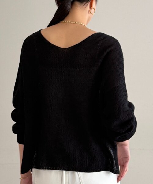 LOUNGEDRESS（ラウンジドレス）の「2WAYギマコットンニット（ニット/セーター・レディース・オフホワイト/ベージュ/ブラック・FREE）」の17枚目の写真