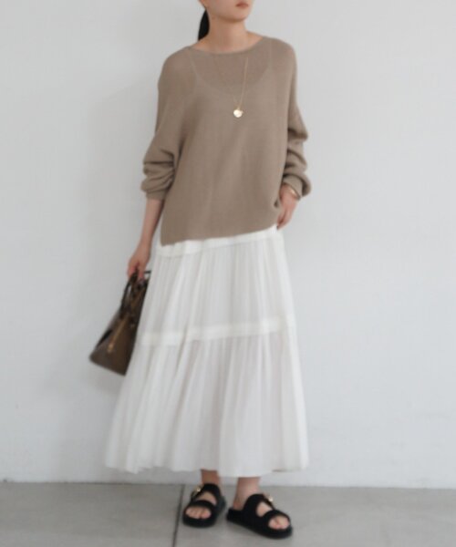 LOUNGEDRESS（ラウンジドレス）の「2WAYギマコットンニット（ニット/セーター・レディース・オフホワイト/ベージュ/ブラック・FREE）」の15枚目の写真