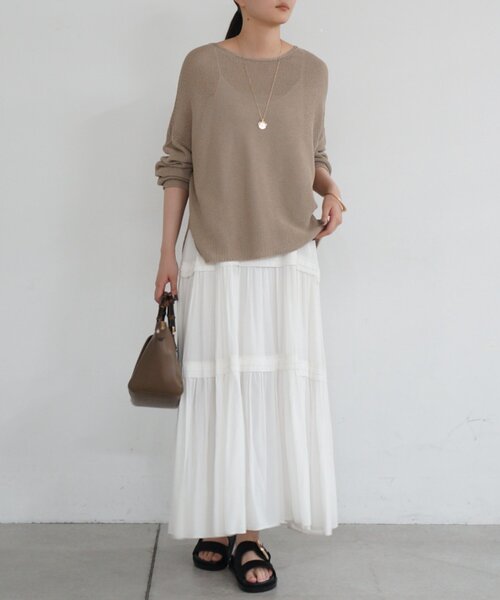 LOUNGEDRESS（ラウンジドレス）の「2WAYギマコットンニット（ニット/セーター・レディース・オフホワイト/ベージュ/ブラック・FREE）」の13枚目の写真