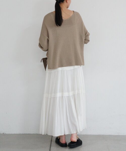 LOUNGEDRESS（ラウンジドレス）の「2WAYギマコットンニット（ニット/セーター・レディース・オフホワイト/ベージュ/ブラック・FREE）」の11枚目の写真