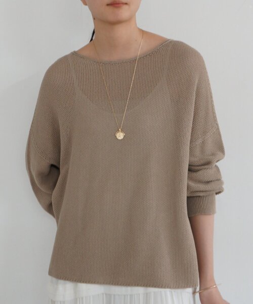 LOUNGEDRESS（ラウンジドレス）の「2WAYギマコットンニット（ニット/セーター・レディース・オフホワイト/ベージュ/ブラック・FREE）」の10枚目の写真