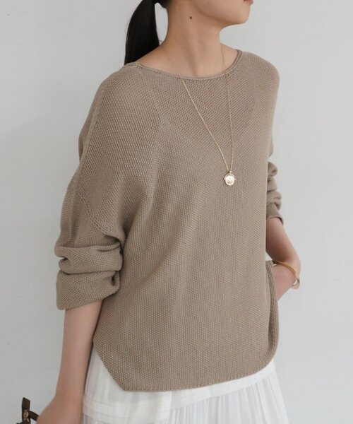 LOUNGEDRESS（ラウンジドレス）の「2WAYギマコットンニット（ニット/セーター・レディース・オフホワイト/ベージュ/ブラック・FREE）」の9枚目の写真