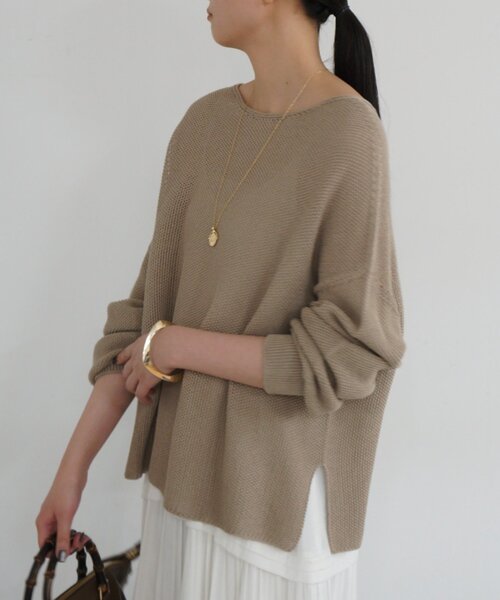 LOUNGEDRESS（ラウンジドレス）の「2WAYギマコットンニット（ニット/セーター・レディース・オフホワイト/ベージュ/ブラック・FREE）」の8枚目の写真