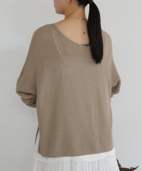 LOUNGEDRESS（ラウンジドレス）の「2WAYギマコットンニット（ニット/セーター・レディース・オフホワイト/ベージュ/ブラック・FREE）」の7枚目の写真