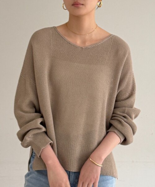 LOUNGEDRESS（ラウンジドレス）の「2WAYギマコットンニット（ニット/セーター・レディース・オフホワイト/ベージュ/ブラック・FREE）」の4枚目の写真