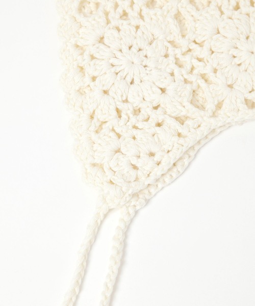 LEPSIM（レプシィム）の「クロシェボンネット　636649（ニットキャップ/ビーニー・レディース・ブラック/アイボリー・ONE SIZE）」の10枚目の写真