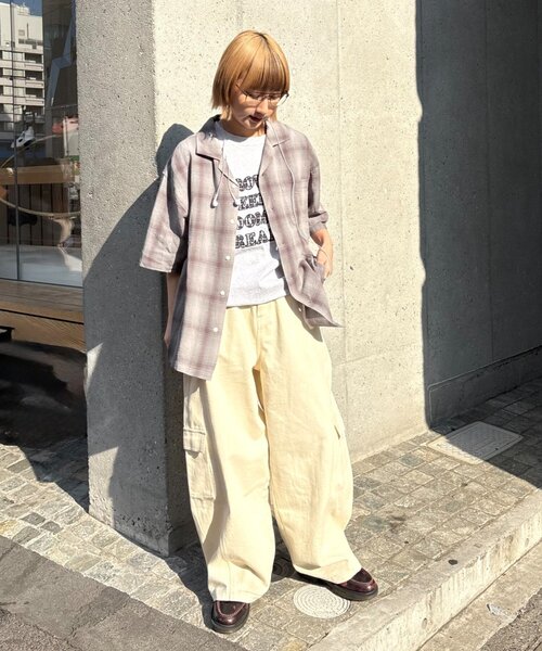 CIAOPANIC TYPY(チャオパニックティピー)の「【ユニセックス】接触冷感テックリネンオープンカラーシャツ(シャツ/ブラウス・メンズ・ベージュ/レッド/ブラック/チャコールグレー・LARGE/MEDIUM)」の15枚目の写真