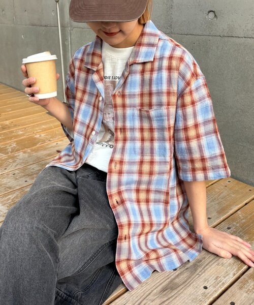 CIAOPANIC TYPY(チャオパニックティピー)の「【ユニセックス】接触冷感テックリネンオープンカラーシャツ(シャツ/ブラウス・メンズ・ベージュ/レッド/ブラック/チャコールグレー・LARGE/MEDIUM)」の17枚目の写真