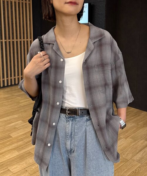 CIAOPANIC TYPY(チャオパニックティピー)の「【ユニセックス】接触冷感テックリネンオープンカラーシャツ(シャツ/ブラウス・メンズ・ベージュ/レッド/ブラック/チャコールグレー・LARGE/MEDIUM)」の22枚目の写真