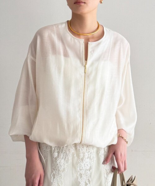 LOUNGEDRESS(ラウンジドレス)の「シアーバルーンブルゾン(ブルゾン・レディース・オフホワイト・FREE)」の1枚目の写真