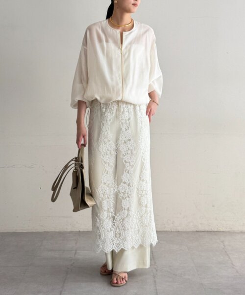 LOUNGEDRESS(ラウンジドレス)の「シアーバルーンブルゾン(ブルゾン・レディース・オフホワイト・FREE)」の2枚目の写真