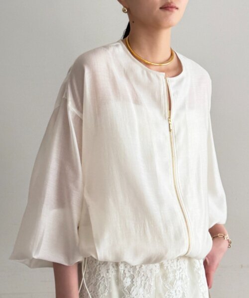 LOUNGEDRESS(ラウンジドレス)の「シアーバルーンブルゾン(ブルゾン・レディース・オフホワイト・FREE)」の7枚目の写真