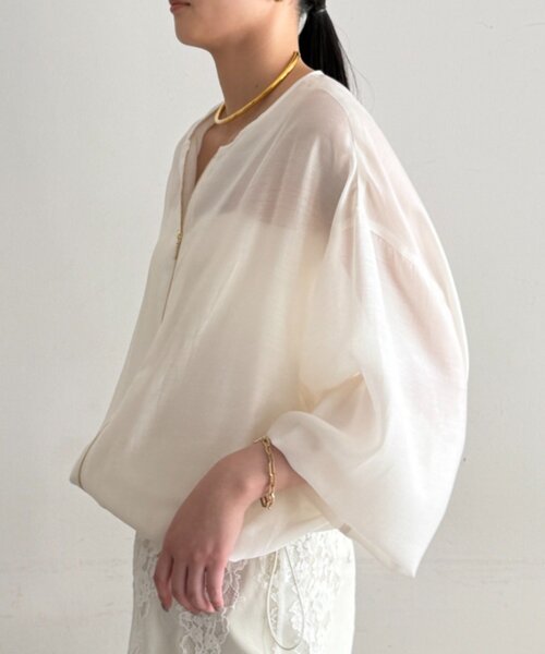 LOUNGEDRESS(ラウンジドレス)の「シアーバルーンブルゾン(ブルゾン・レディース・オフホワイト・FREE)」の9枚目の写真