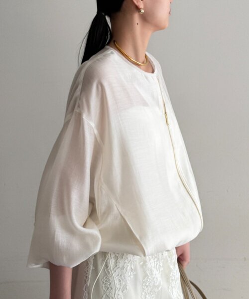 LOUNGEDRESS(ラウンジドレス)の「シアーバルーンブルゾン(ブルゾン・レディース・オフホワイト・FREE)」の11枚目の写真