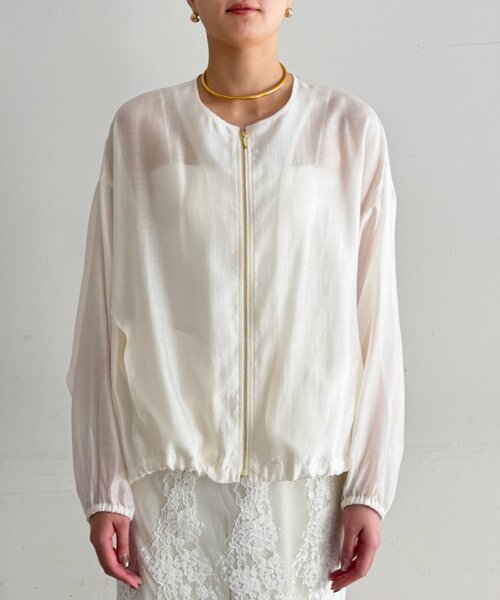 LOUNGEDRESS(ラウンジドレス)の「シアーバルーンブルゾン(ブルゾン・レディース・オフホワイト・FREE)」の12枚目の写真