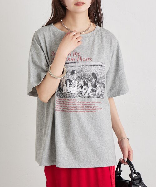 mystic(ミスティック)の「アソートプリントT(Tシャツ/カットソー・レディース・グレー/オフホワイト/ピンク・FREE)」の13枚目の写真