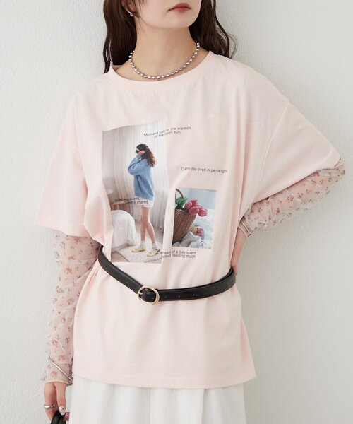 mystic(ミスティック)の「アソートプリントT(Tシャツ/カットソー・レディース・グレー/オフホワイト/ピンク・FREE)」の4枚目の写真