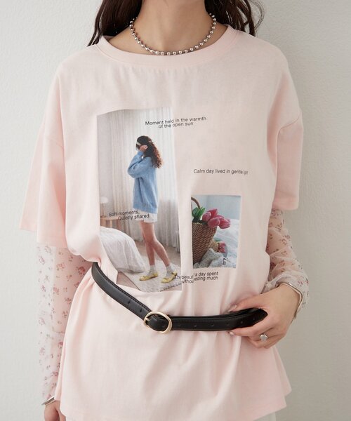 mystic(ミスティック)の「アソートプリントT(Tシャツ/カットソー・レディース・グレー/オフホワイト/ピンク・FREE)」の9枚目の写真