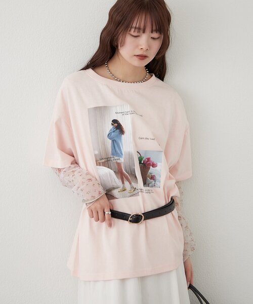 mystic(ミスティック)の「アソートプリントT(Tシャツ/カットソー・レディース・グレー/オフホワイト/ピンク・FREE)」の10枚目の写真