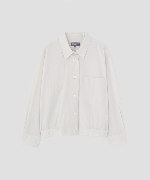 MARGARET HOWELL（マーガレットハウエル）の「COTTON NYLON POPLIN（シャツ/ブラウス・レディース・オフホワイト/ブラック・2/1）」の5枚目の写真