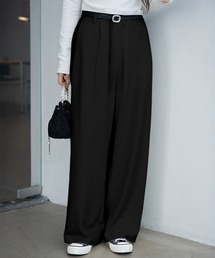 ワッフルワイドパンツ