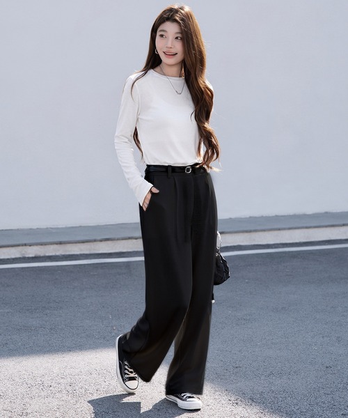 by LEGNA(バイレグナ)の「ワッフルワイドパンツ(その他パンツ・レディース・杢グレー/ブラック/グレイッシュベージュ・FREE)」の8枚目の写真