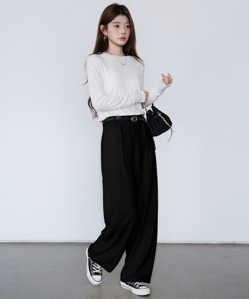 by LEGNA(バイレグナ)の「ワッフルワイドパンツ(その他パンツ・レディース・杢グレー/ブラック/グレイッシュベージュ・FREE)」の10枚目の写真