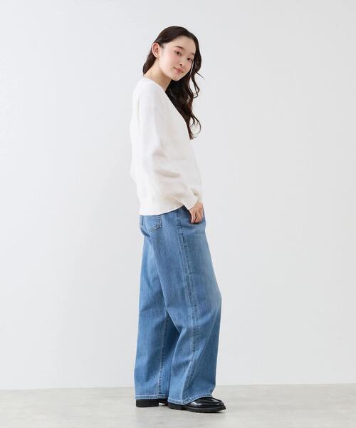 LOGEMENT DE CLAIRE（ロジュモンドクレール）の「Vネック片畦プルオーバー（ニット/セーター・レディース・ホワイト/ライトベージュ/カーキ・FREE）」の10枚目の写真
