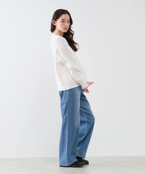 LOGEMENT DE CLAIRE（ロジュモンドクレール）の「Vネック片畦プルオーバー（ニット/セーター・レディース・ホワイト/ライトベージュ/カーキ・FREE）」の11枚目の写真