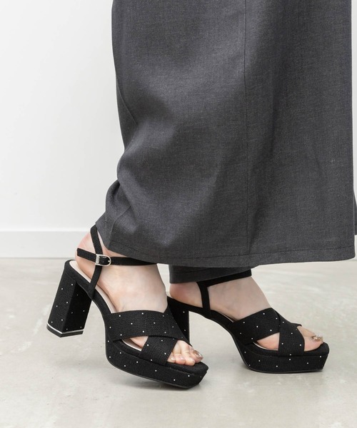 RANDA（ランダ）の「ビジュークロスベルトストームサンダル（サンダル・レディース・アイボリー/ピンク/ブラック・L/S/M/LL）」の3枚目の写真