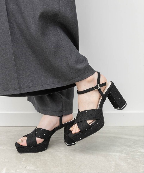 RANDA（ランダ）の「ビジュークロスベルトストームサンダル（サンダル・レディース・アイボリー/ピンク/ブラック・L/S/M/LL）」の10枚目の写真