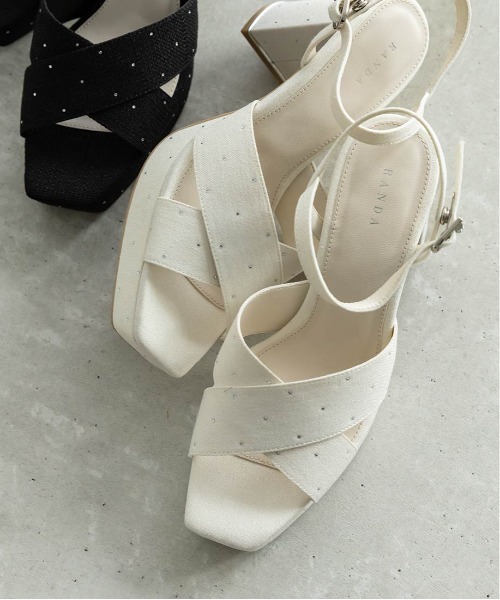 RANDA（ランダ）の「ビジュークロスベルトストームサンダル（サンダル・レディース・アイボリー/ピンク/ブラック・L/S/M/LL）」の6枚目の写真