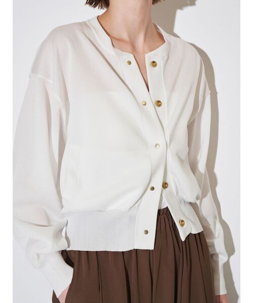 ELENDEEK(エレンディーク)の「ニットブルゾン(カーディガン/ボレロ・レディース・オフホワイト/ブラック/レッド・FREE)」の16枚目の写真