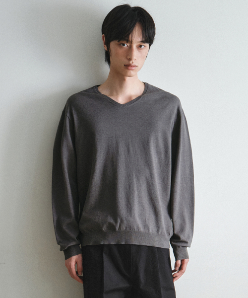 WEDNESDAY OASIS(ウェンズデーオアシス)の「ウォッシャブルミニマルVネックニット_BROWN(WC26-KN20)(ニット/セーター・メンズ・ブラウン・LARGE/X-LARGE/MEDIUM)」の3枚目の写真
